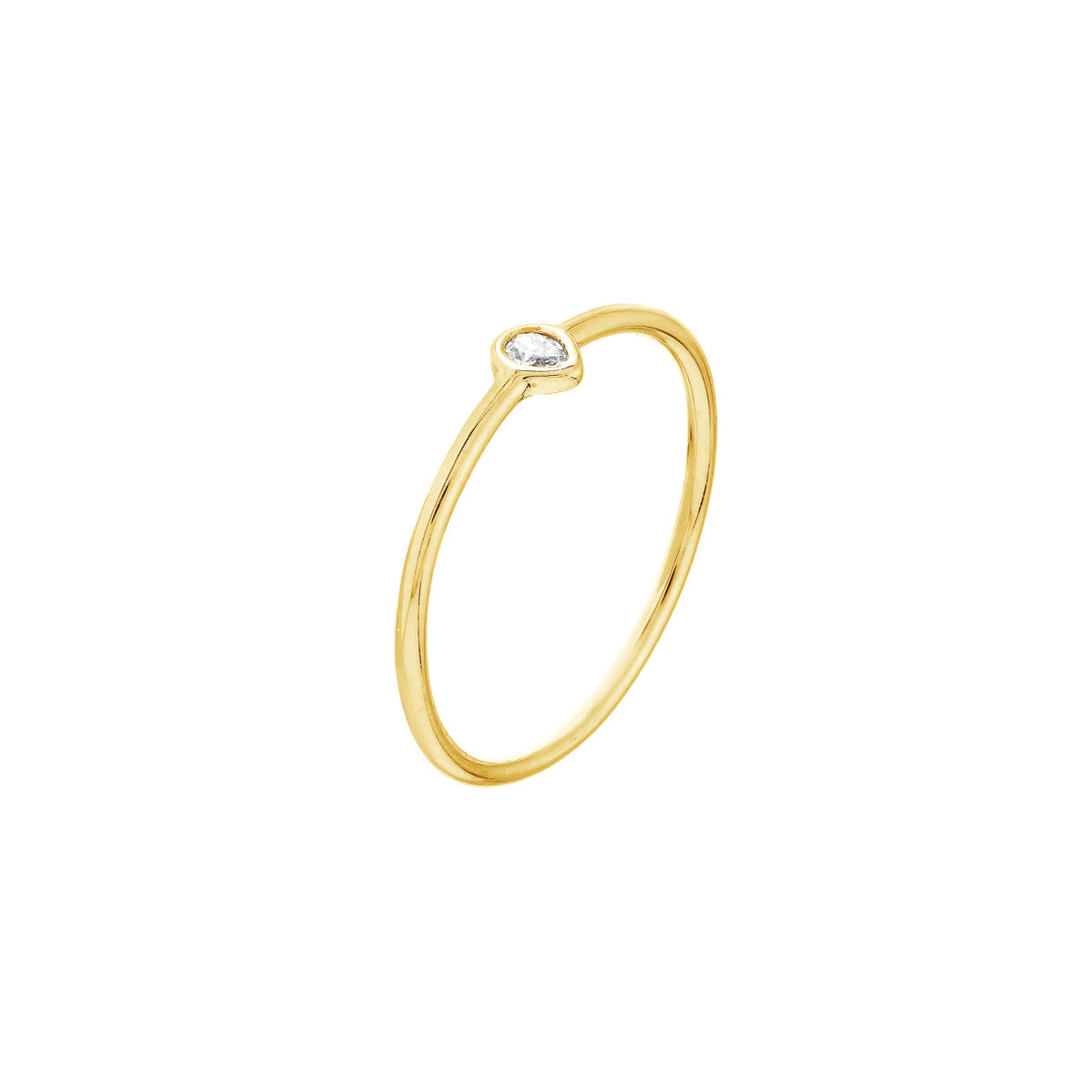 Diamond Pear Bezel Ring – Henri Noël