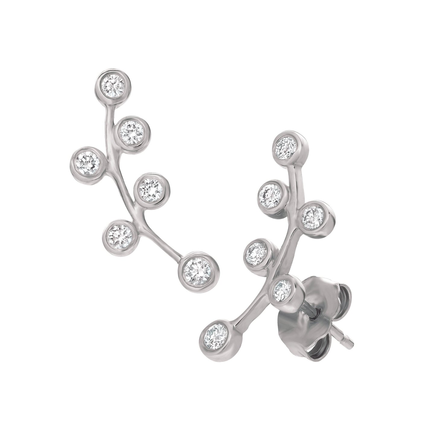 Bezel-set Diamond Climber Earring
