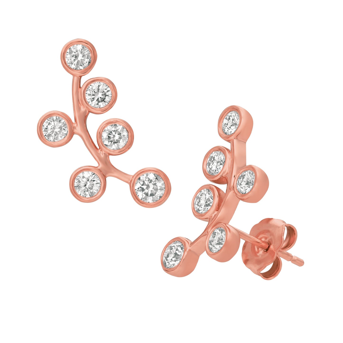 Bezel-set Diamond Climber Earring