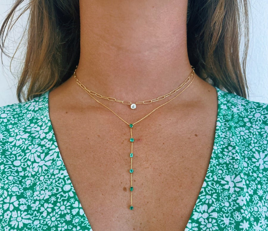 Diamond Paperclip Necklace
