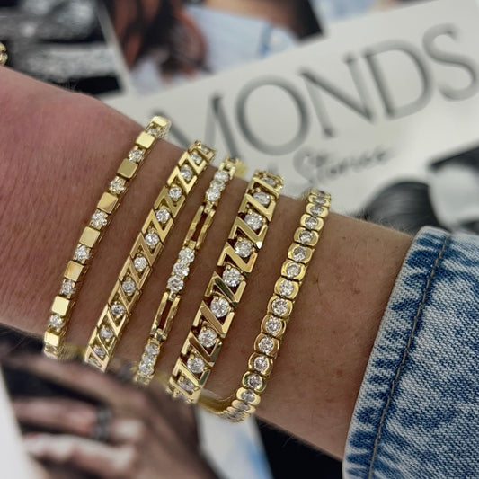 Fluted Diamond Tennis Bracelet – Henri Noël