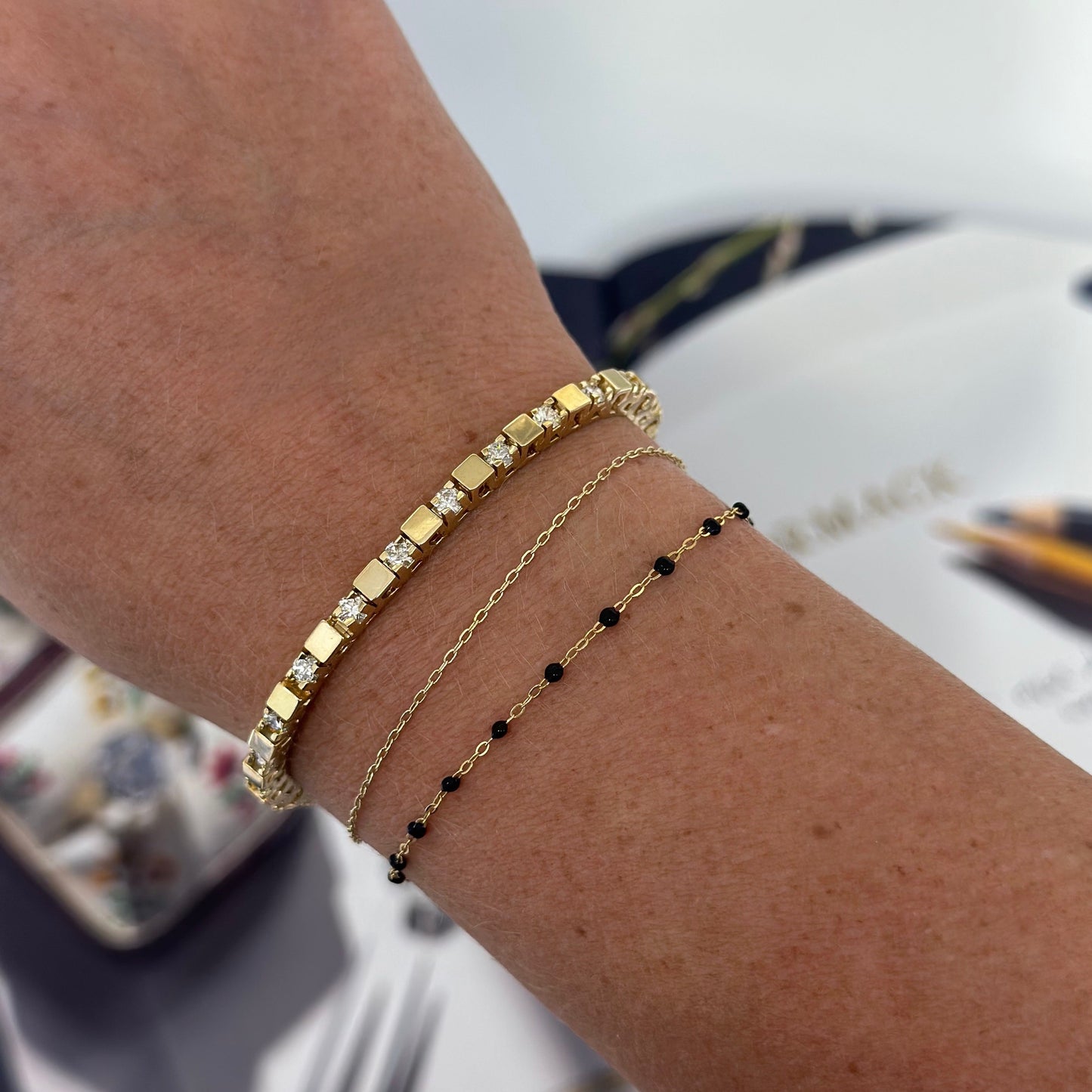 Fluted Diamond Tennis Bracelet – Henri Noël