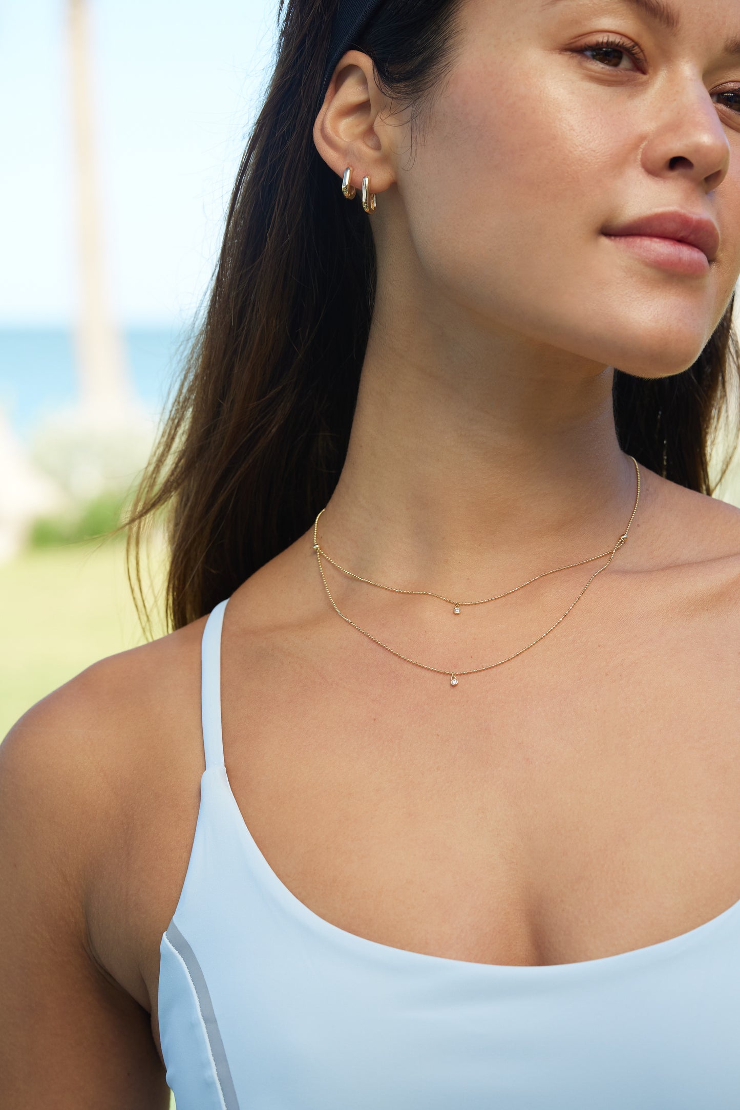 Duet Diamond Drop Necklace