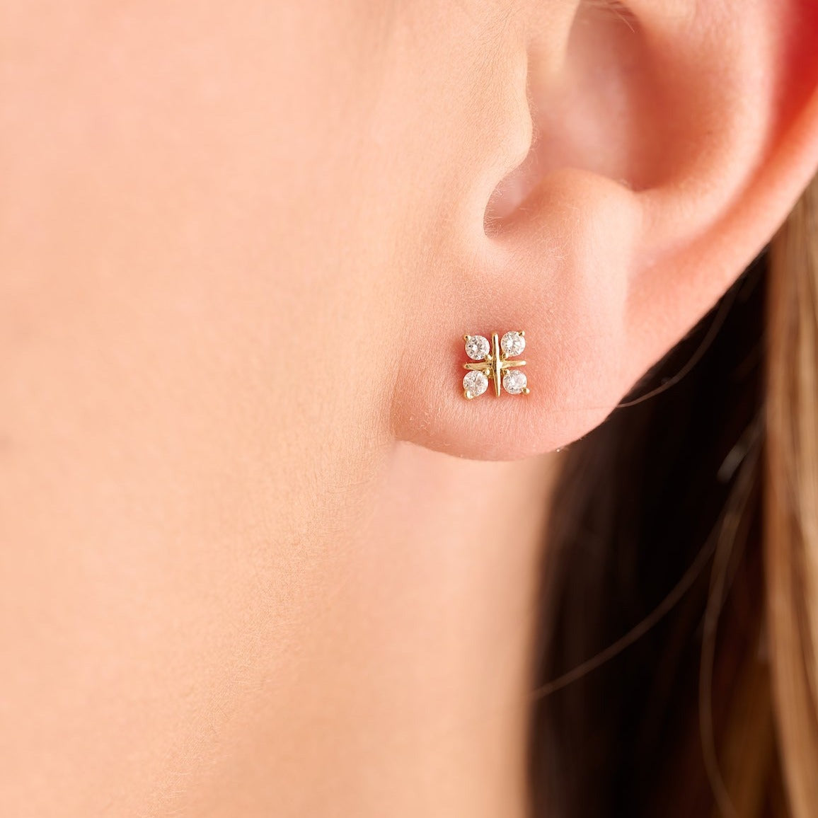 Square Diamond Studs