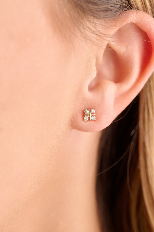 Square Diamond Studs