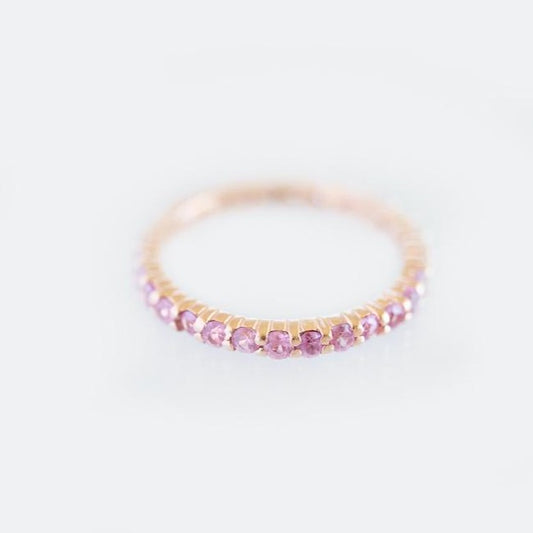 Half Pink Sapphire Half Diamond Eternity Band – Henri Noël