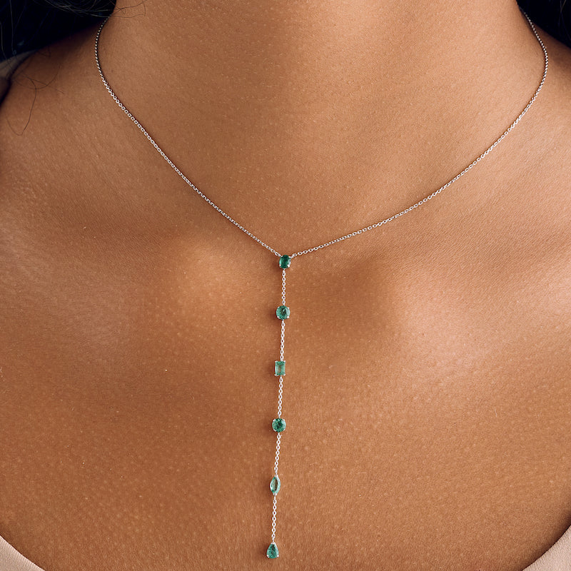 Emerald Lariat Necklace