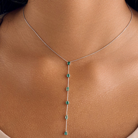 Emerald Lariat Necklace