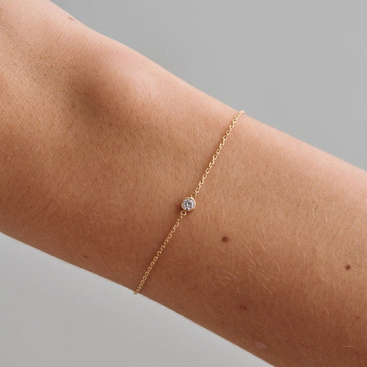 Adjustable Bezel Round Diamond Bracelet