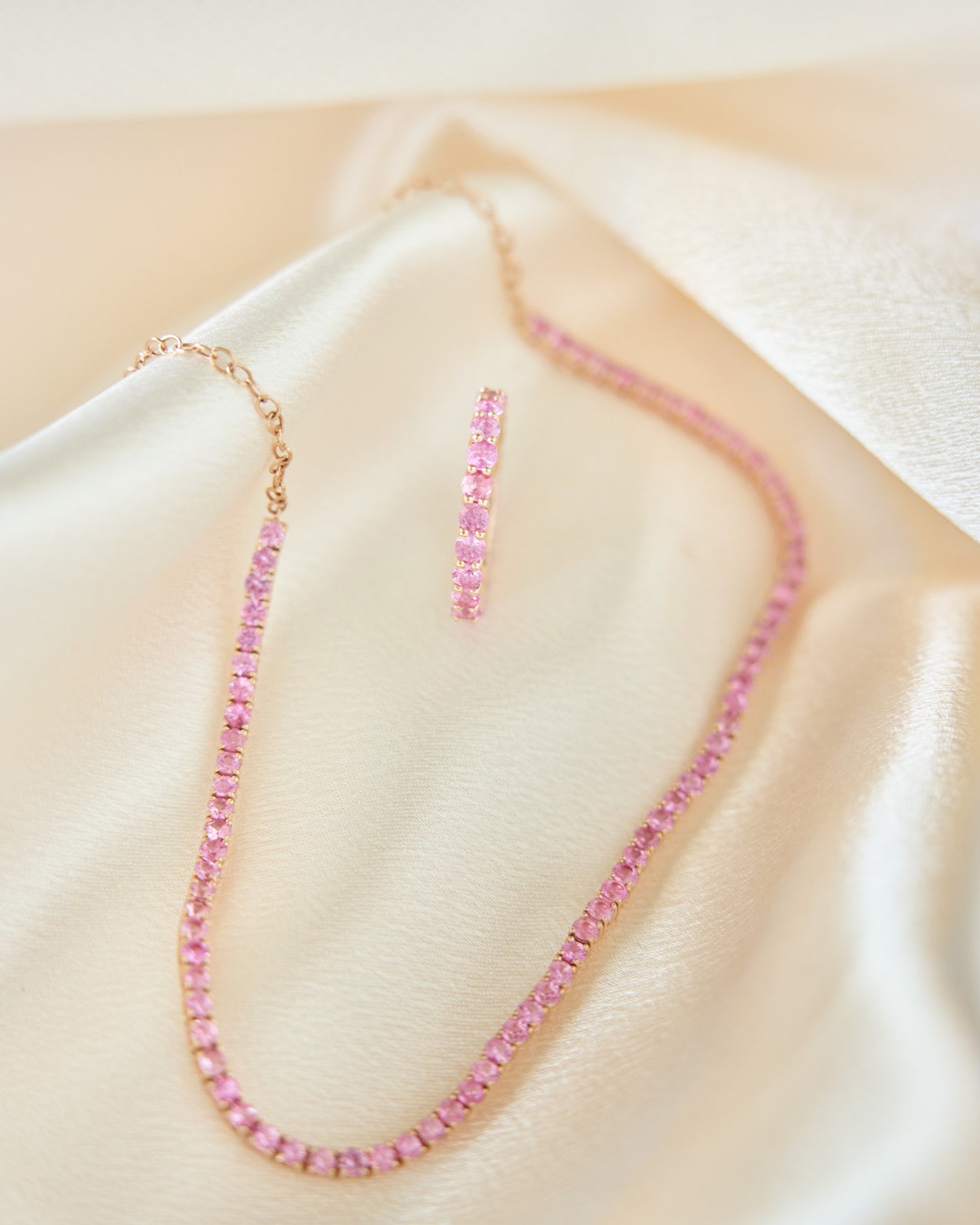 Pink Sapphire Tennis Choker