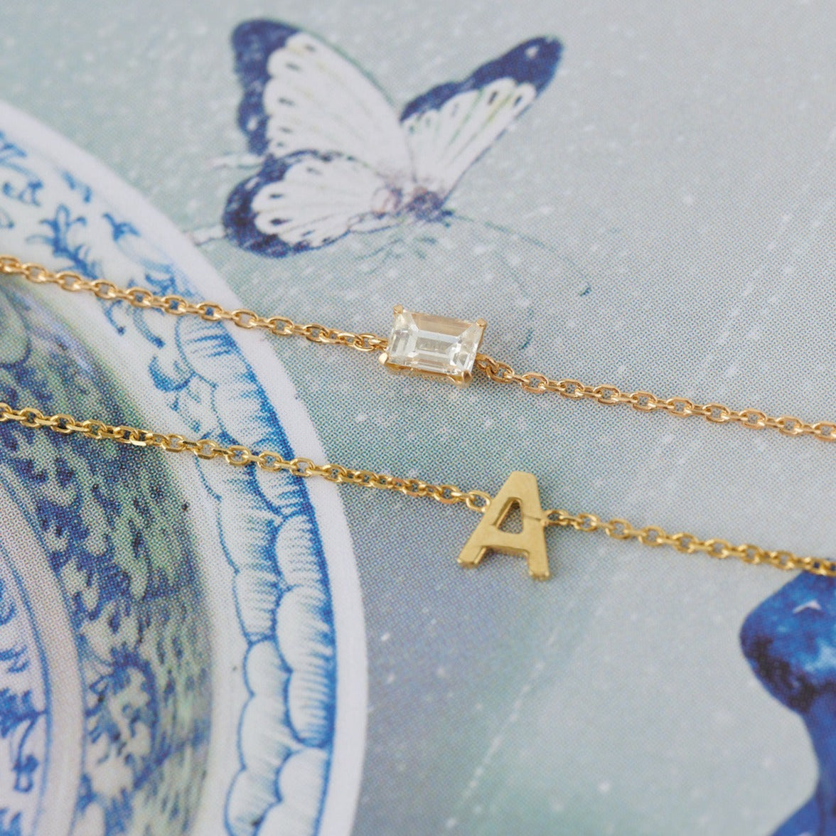 14k Solid Gold Initial Bracelet