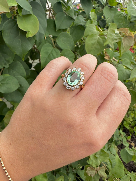 Vintage Pariaba and Diamond Ring