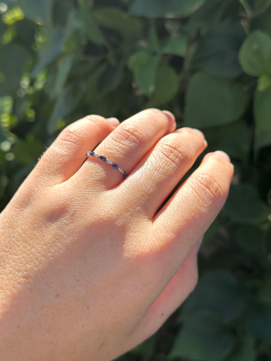 Marquise Sapphire and Diamond Band