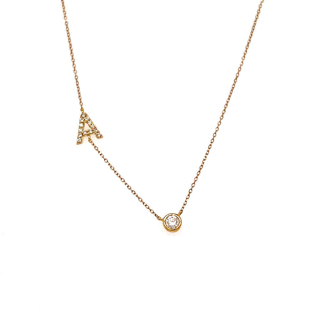 Initial a store gold necklace