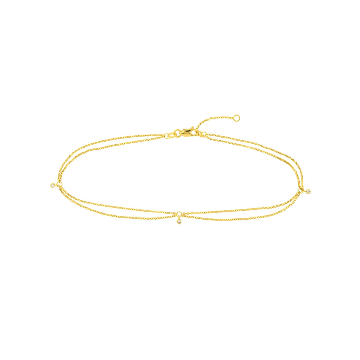 Double Chain Diamond Anklet