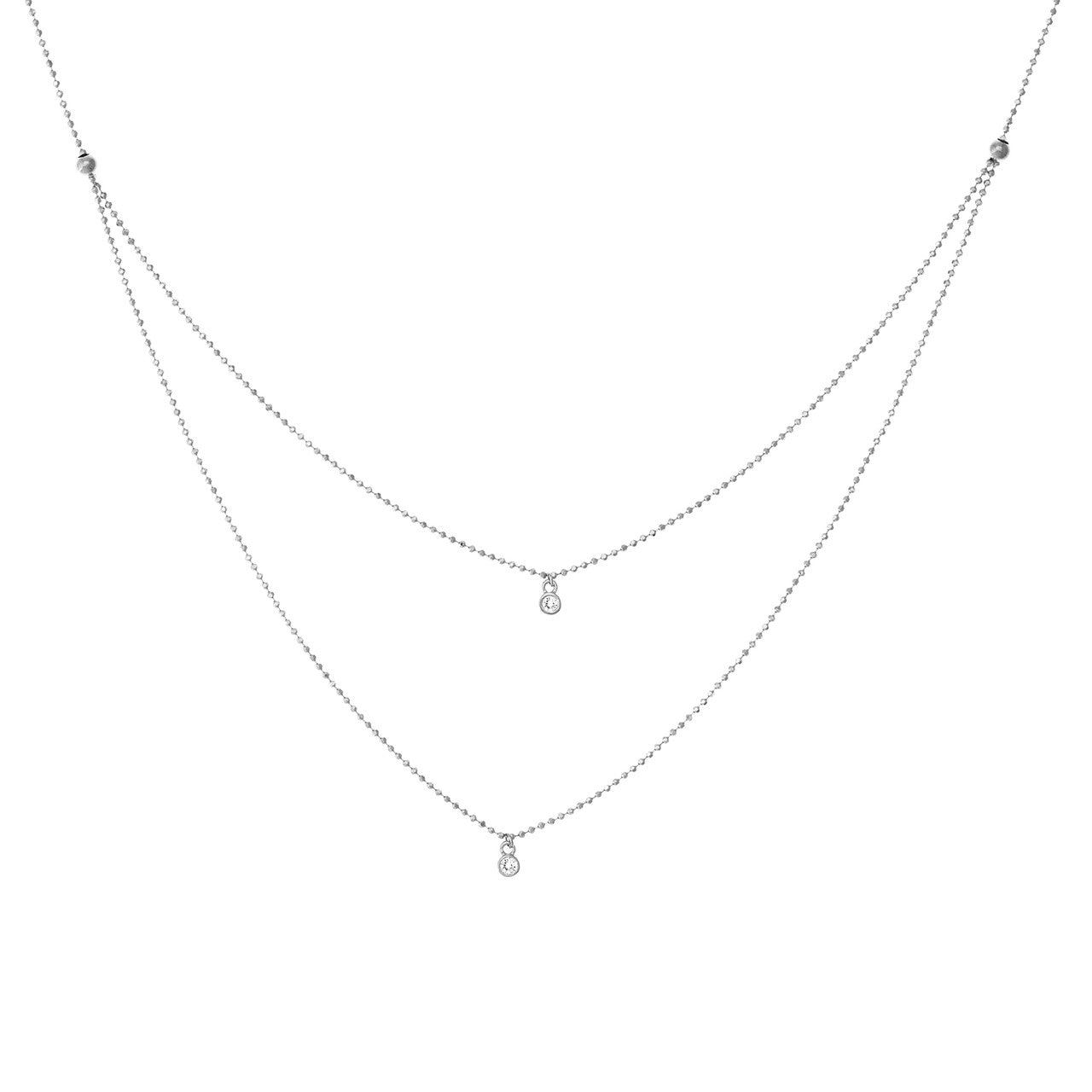Duet Diamond Drop Necklace