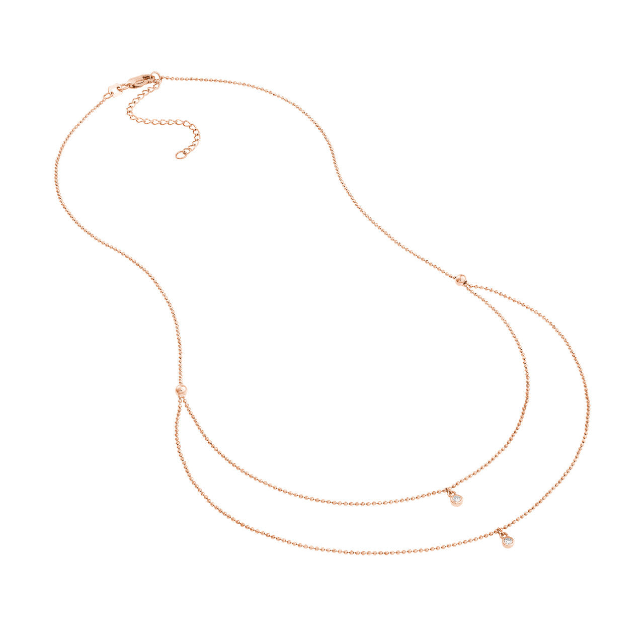 Duet Diamond Drop Necklace