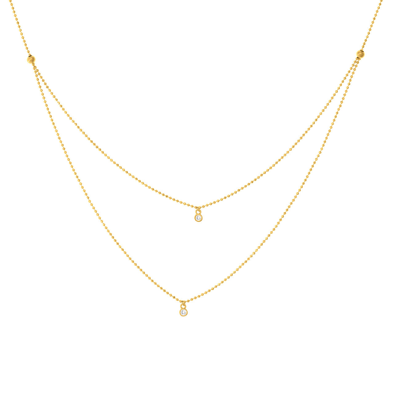 Duet Diamond Drop Necklace