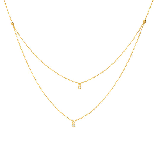 Duet Diamond Drop Necklace