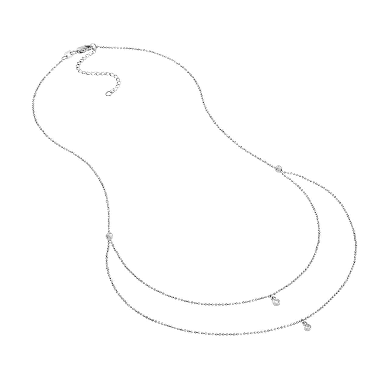 Duet Diamond Drop Necklace