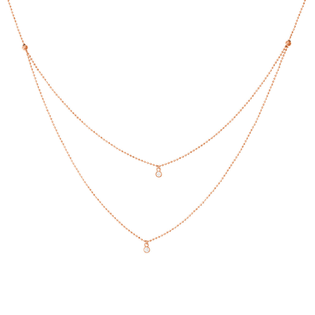 Duet Diamond Drop Necklace