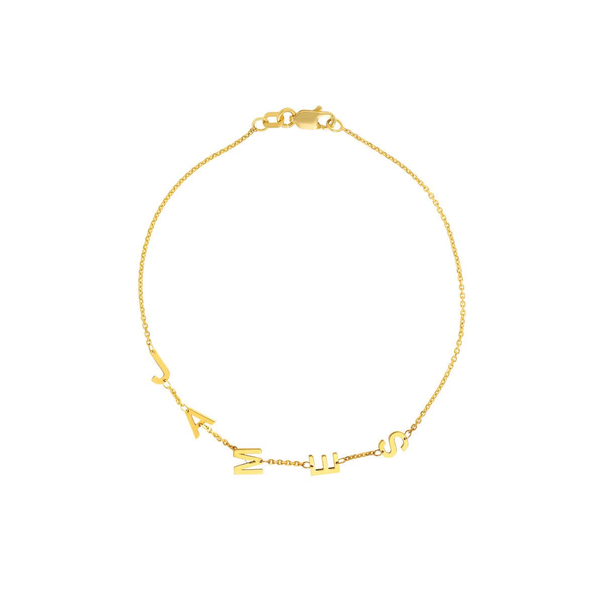 14k Block Initials Bracelet