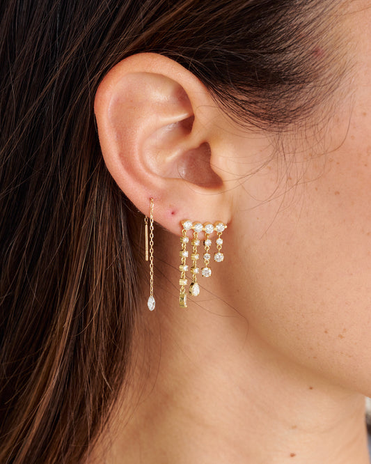 Marquise Diamond Threader Earrings – Henri Noël