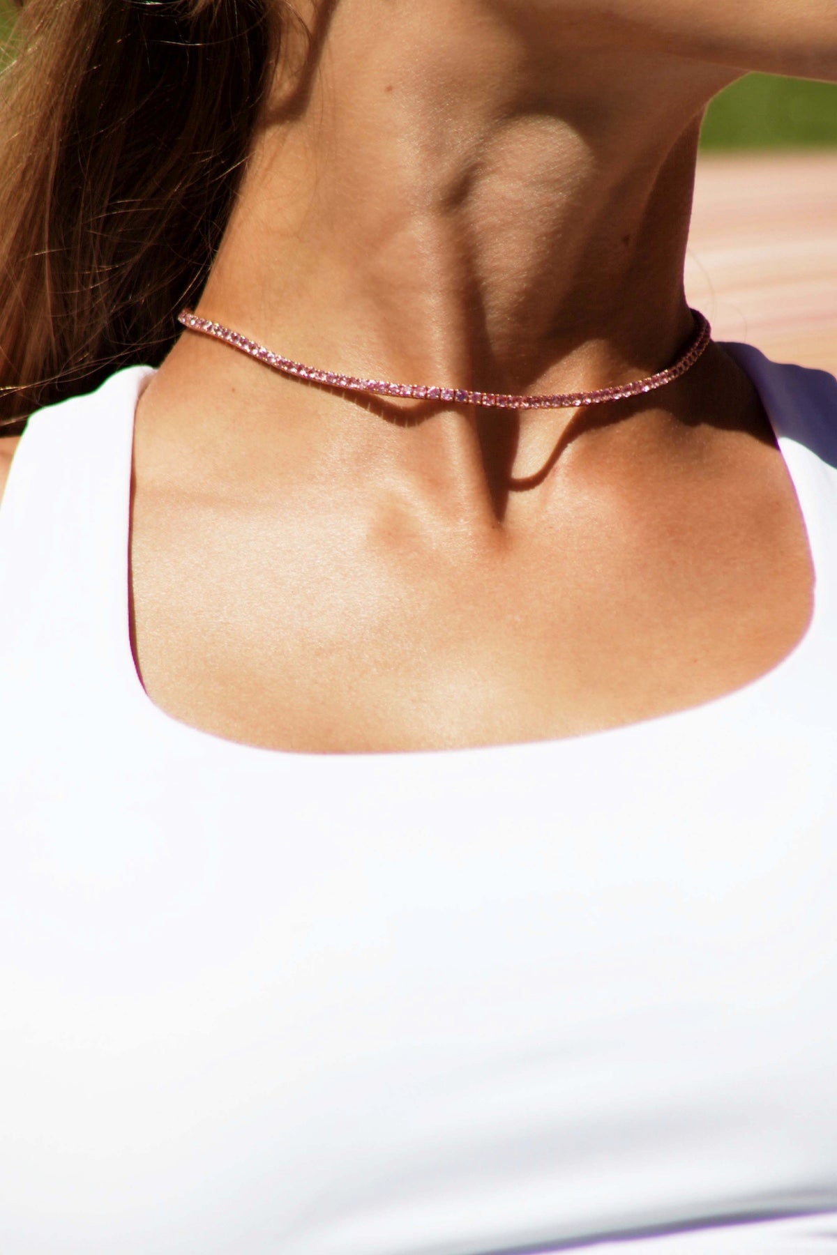 Pink Sapphire Tennis Choker