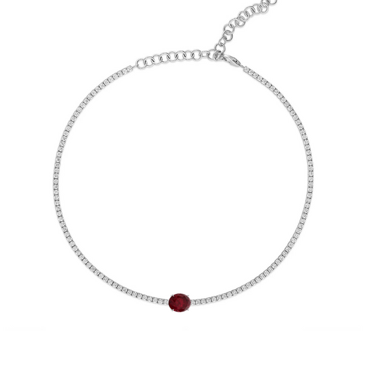 Ruby and Diamond Tennis Choker – Henri Noël