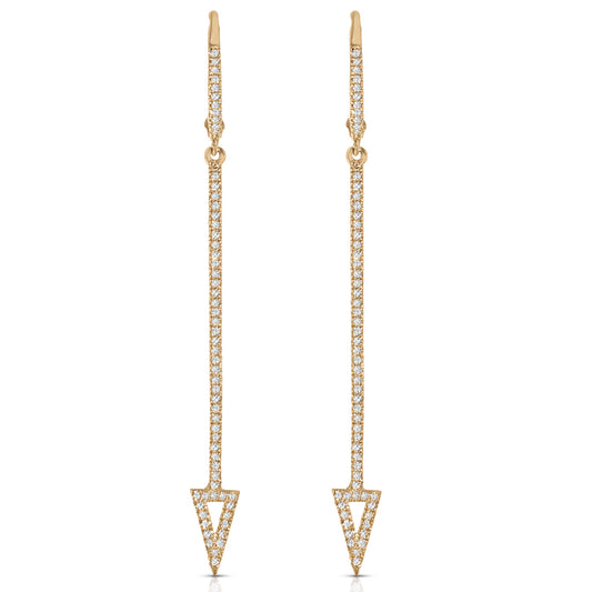 Hunter Diamond Arrow Earrings | Yellow Gold