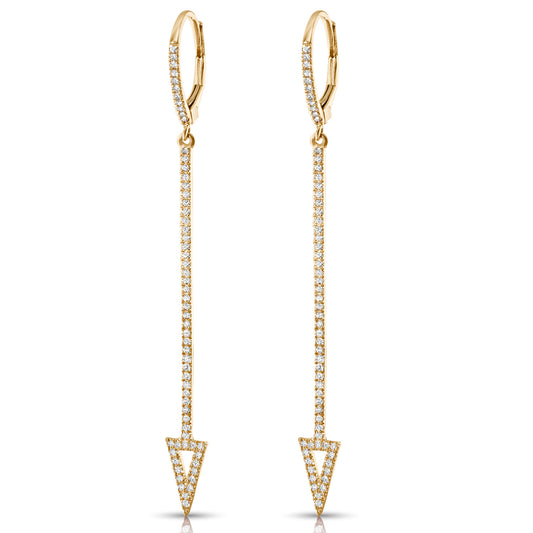 Hunter Diamond Arrow Earrings | Yellow Gold