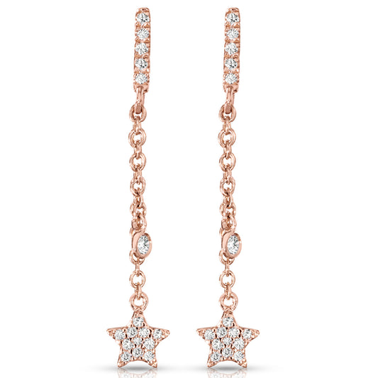 Diamond Star Chain Earrings