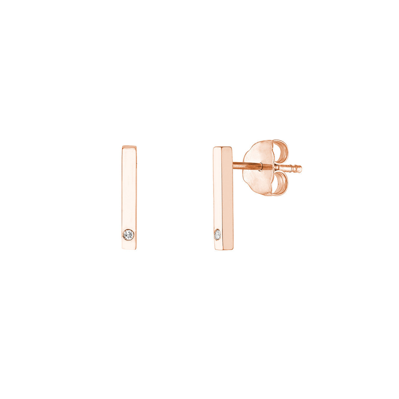 Small Bar Earrings with Diamond – Henri Noël