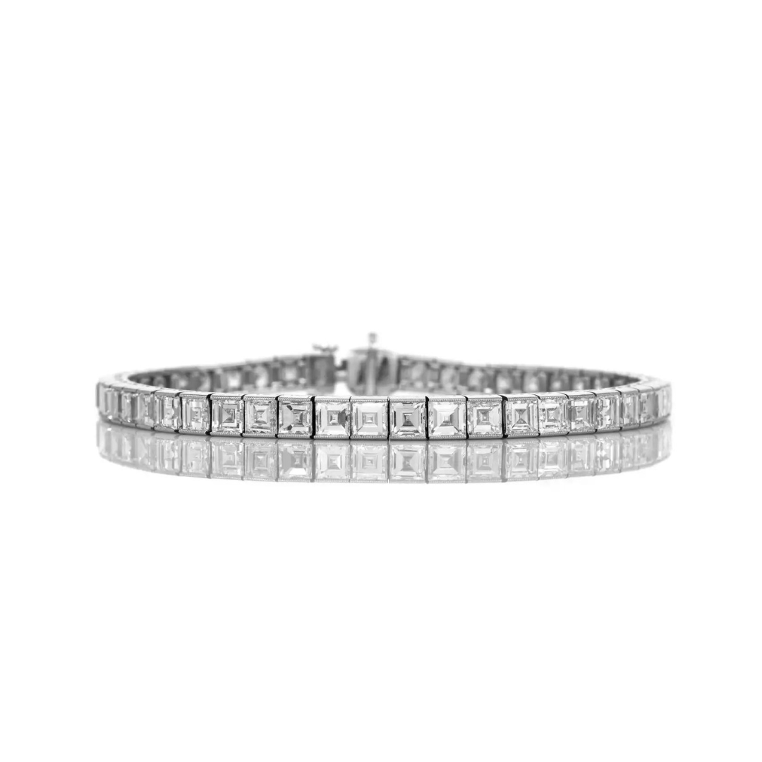 Asscher cut tennis bracelet discount
