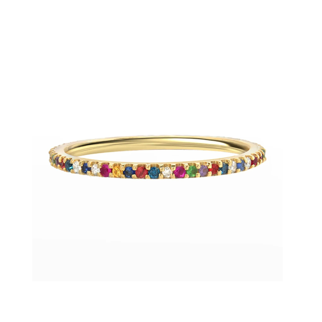 Petite Rainbow Eternity Band
