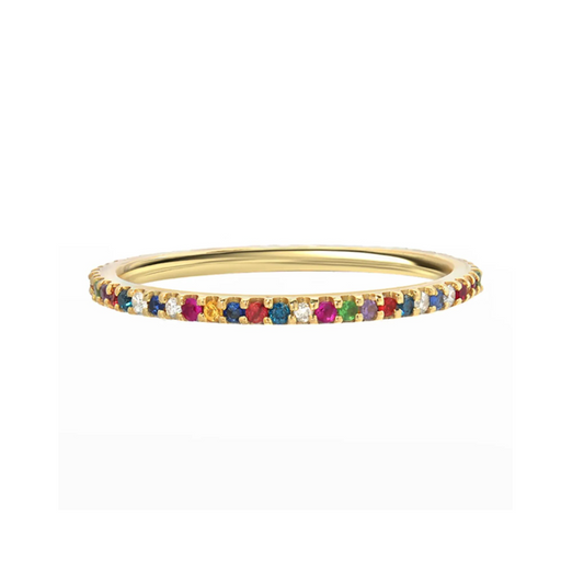 Petite Rainbow Eternity Band