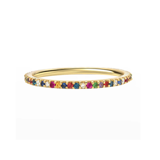 Rainbow Eternity Band Ring