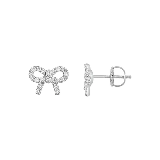 Diamond Bow Earrings