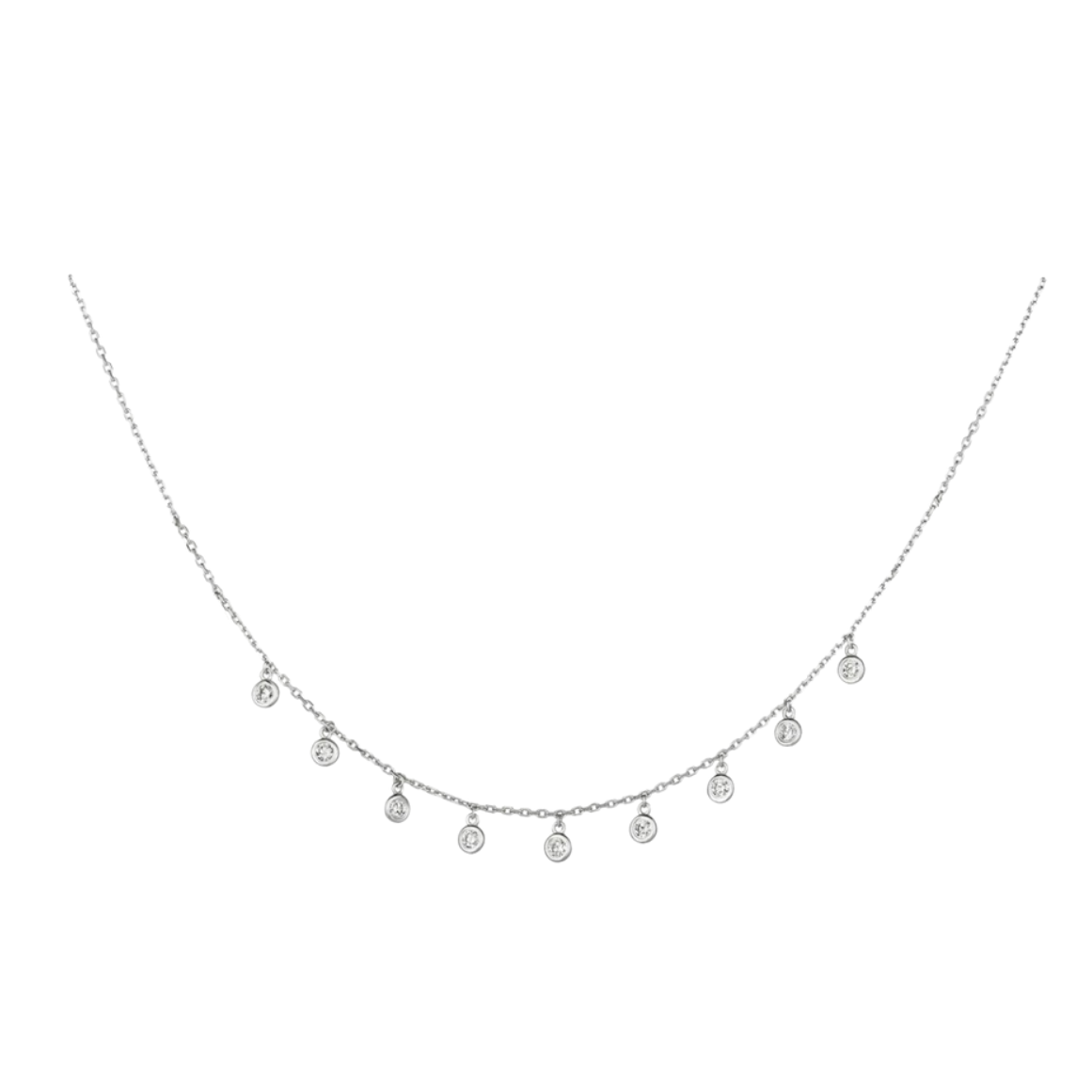 Diamond Drop Station Necklace