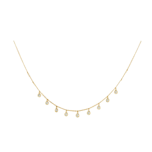 Diamond Drop Station Necklace – Henri Noël