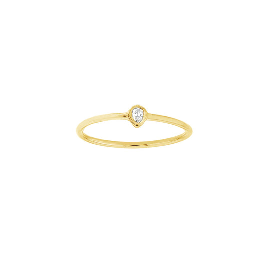Diamond Pear Bezel Ring