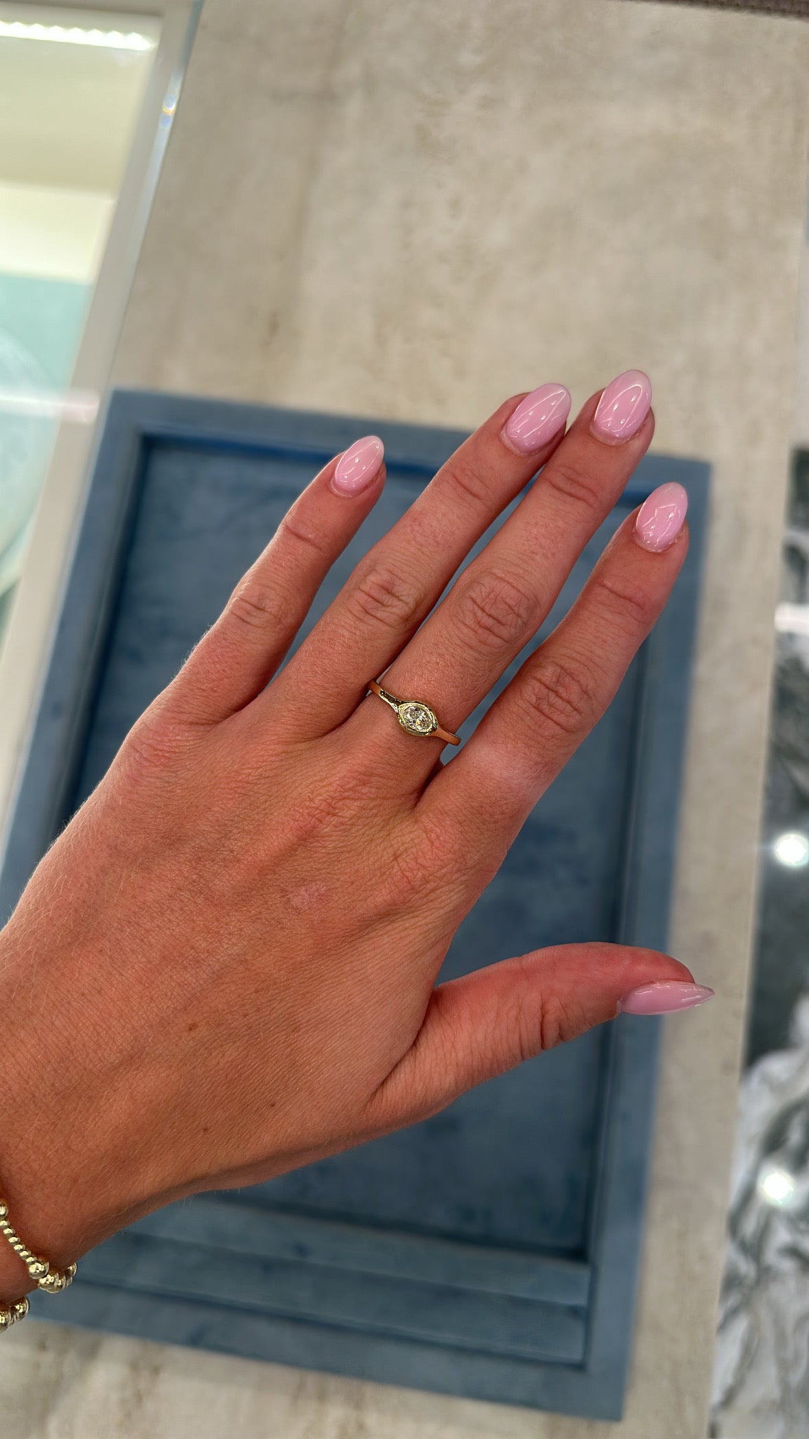 Bubble Bezel Oval Diamond Ring – Henri Noël