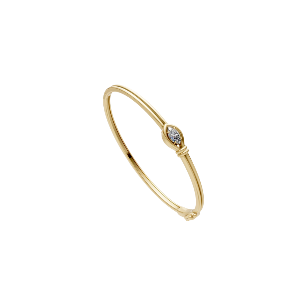 Marquise Diamond Knot Bezel Bangle
