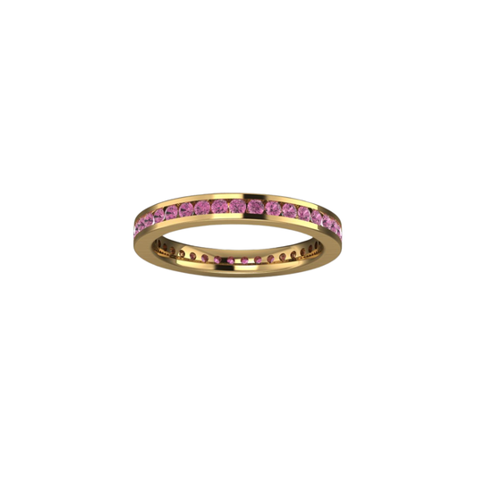 Channel Set Gemstone Ring