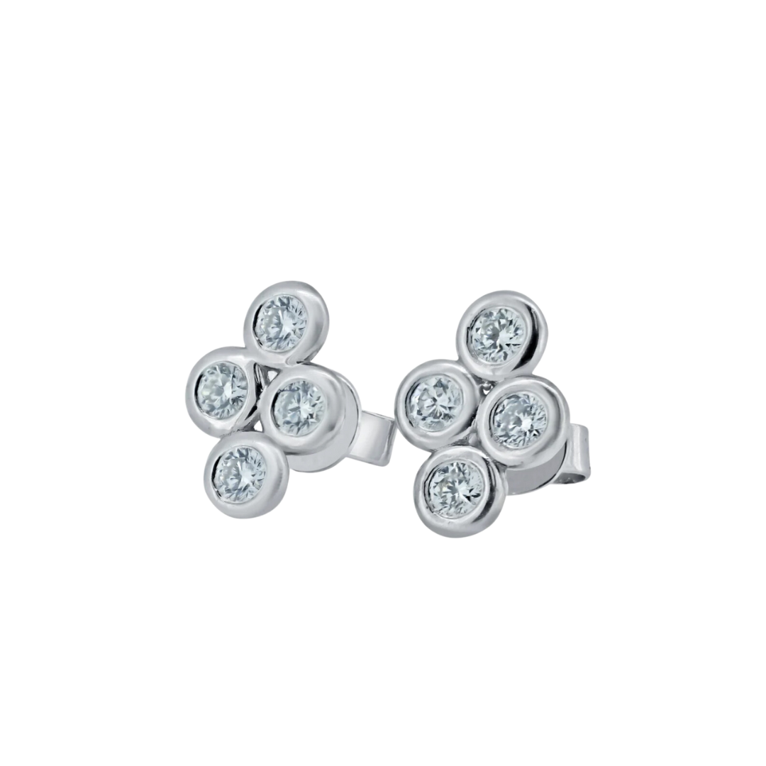 Diamond Bezel Cluster Studs