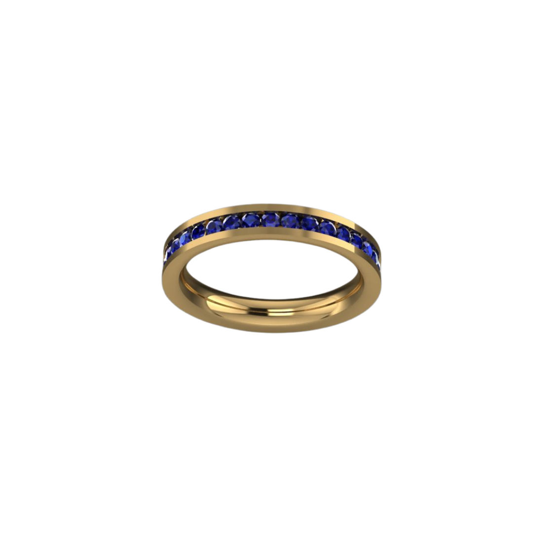 Channel Set Gemstone Ring