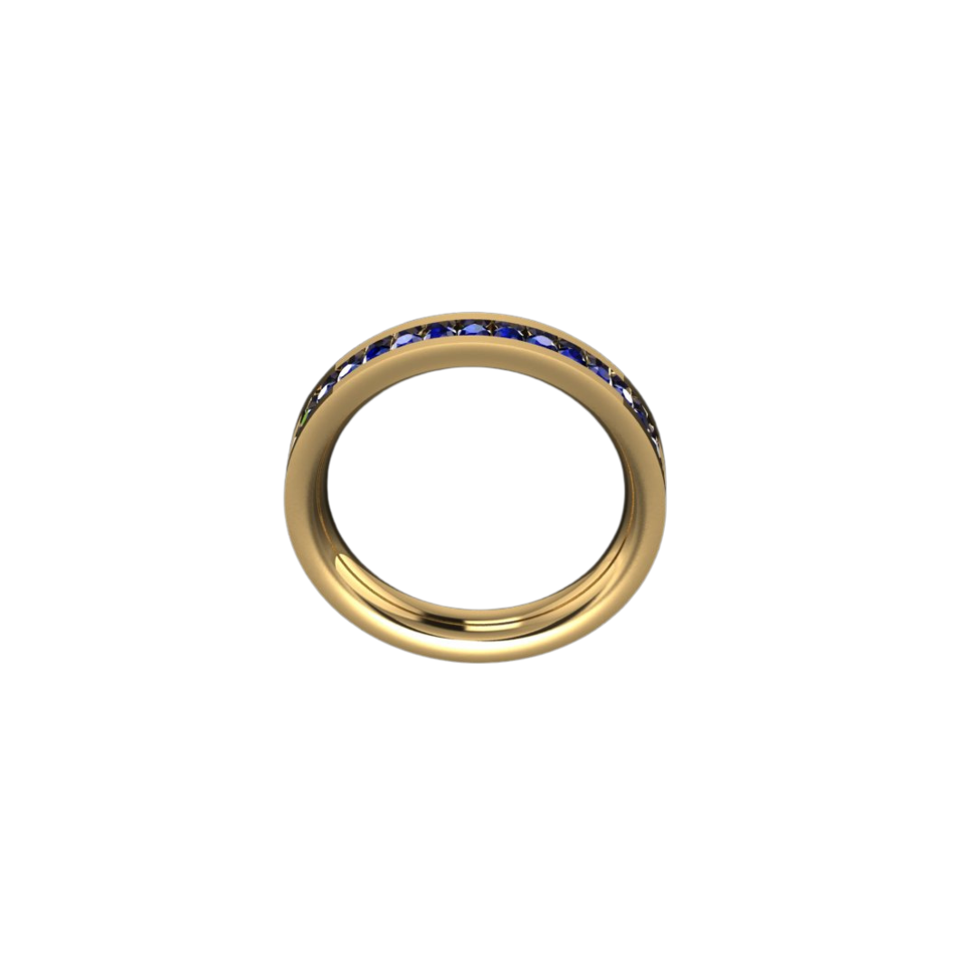 Channel Set Gemstone Ring