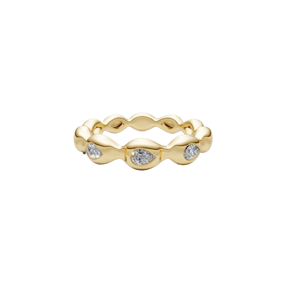 Bubble Pear Diamond Ring