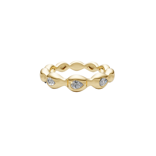 Bubble Pear Diamond Ring