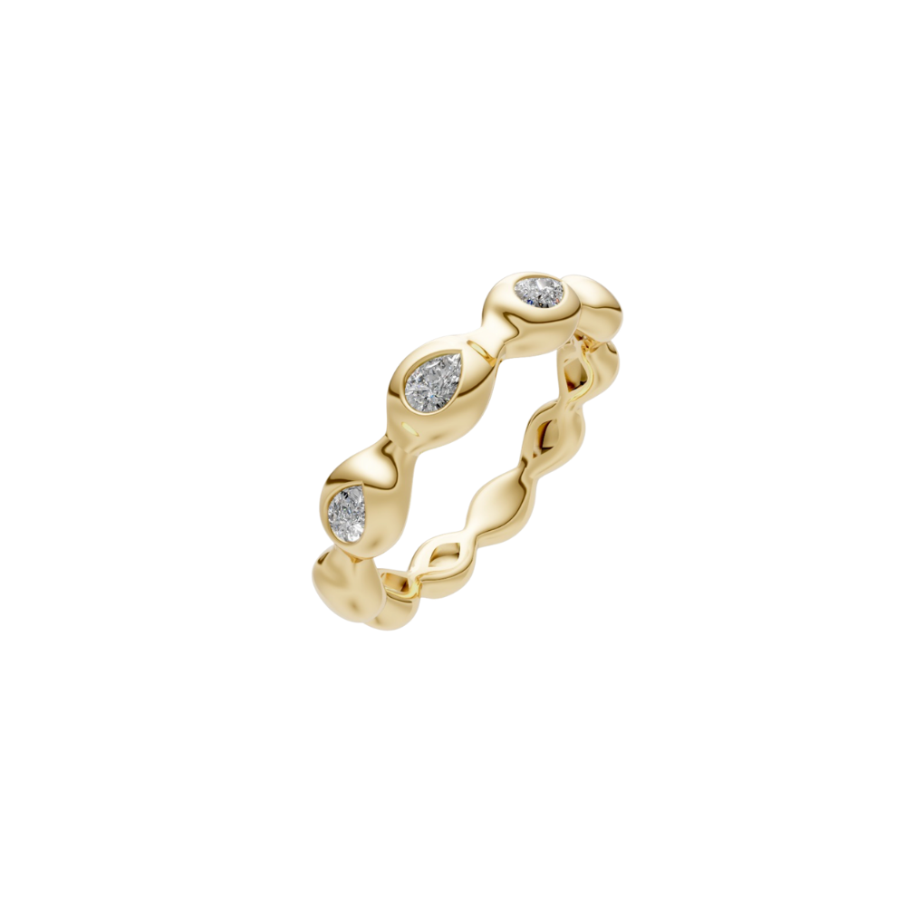 Bubble Pear Diamond Ring